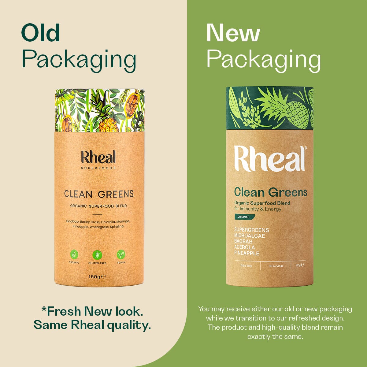 Clean Greens Single Blend Rheal Superfoods