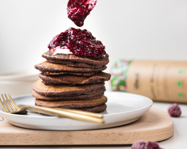 Berry Beauty Pancakes Recipe with Homemade Compote