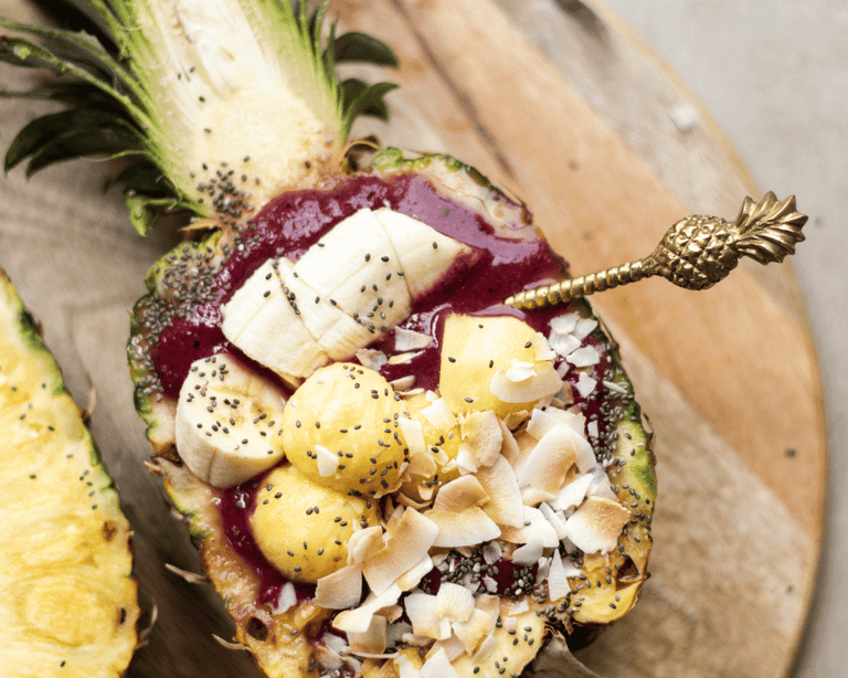 Pineapple Smoothie Boat with Berry Beauty Recipe