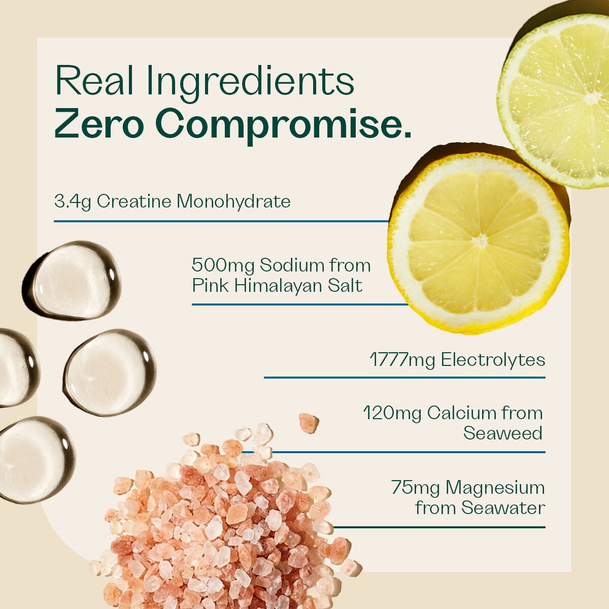 Daily Hydration + Creatine - Lemon Lime Rheal Hydration Sachets Rheal Superfoods 