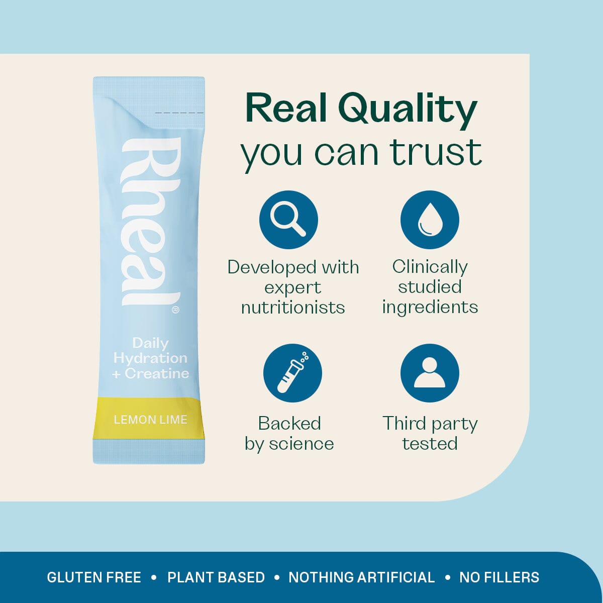 Daily Hydration + Creatine - Lemon Lime Rheal Hydration Sachets Rheal Superfoods 