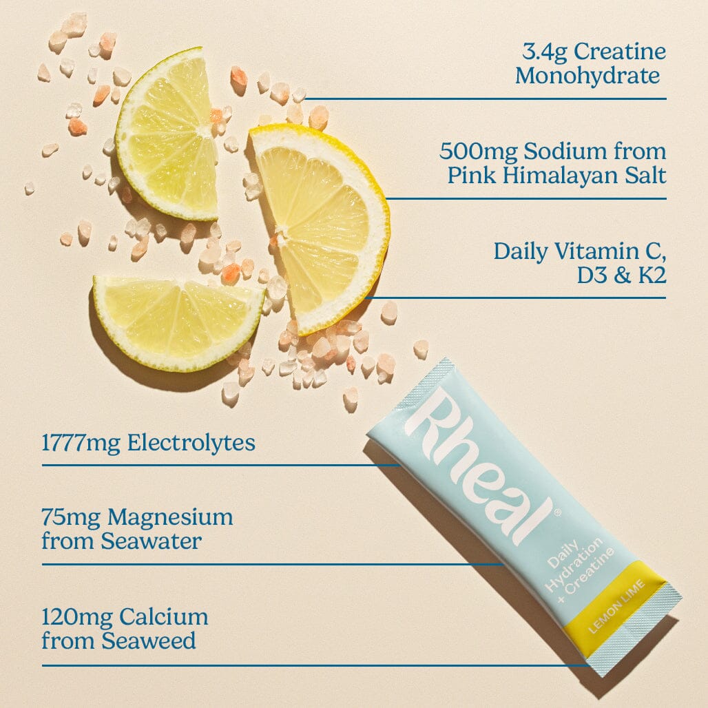 Daily Hydration + Creatine - Lemon Lime Rheal Hydration Sachets Rheal Superfoods 