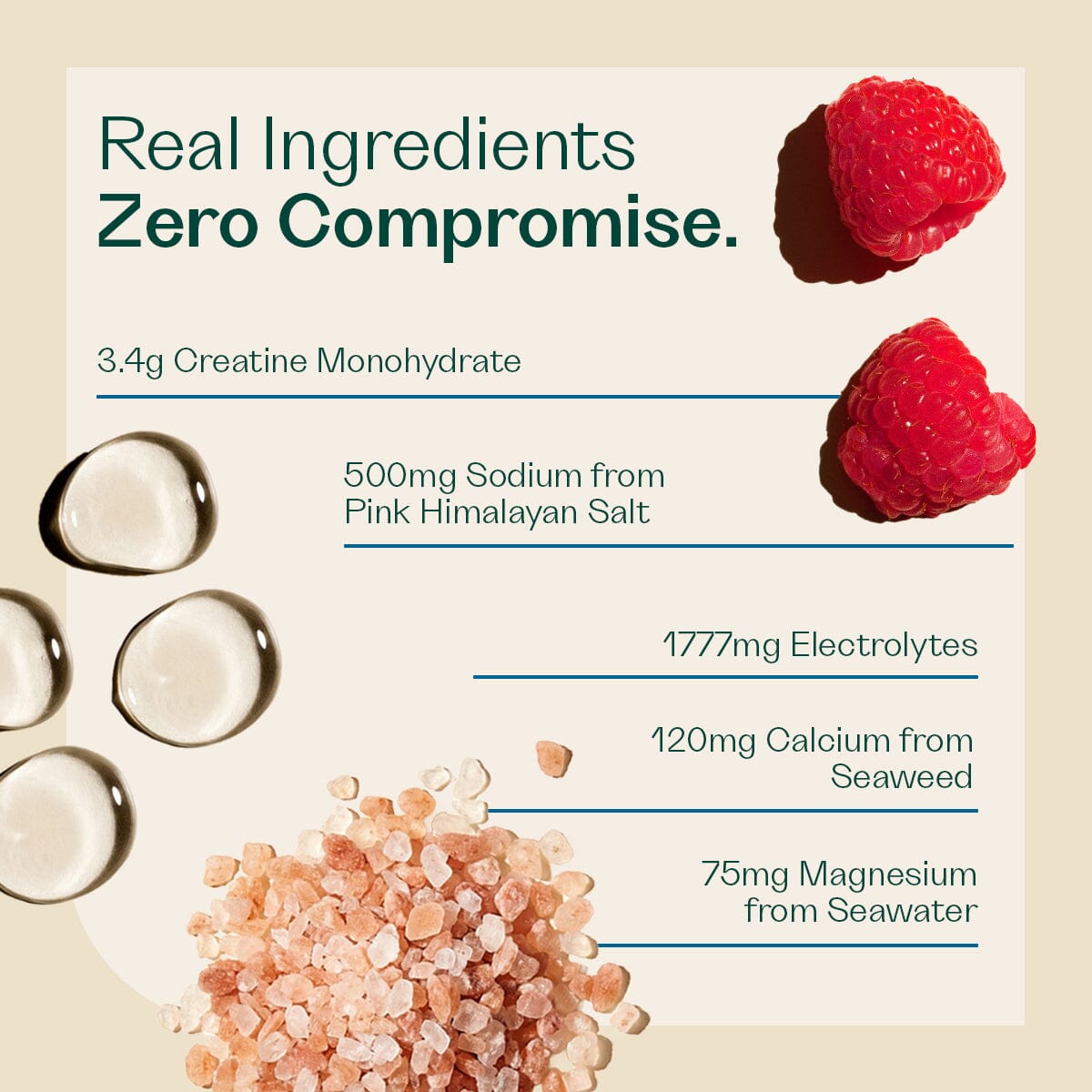 Daily Hydration + Creatine - Raspberry Rheal Hydration Sachets Rheal Superfoods 