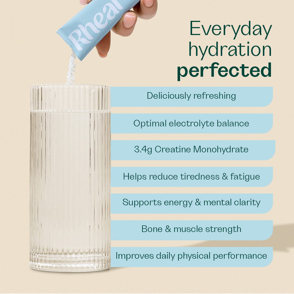 Daily Hydration + Creatine - Raspberry Rheal Hydration Sachets Rheal Superfoods 