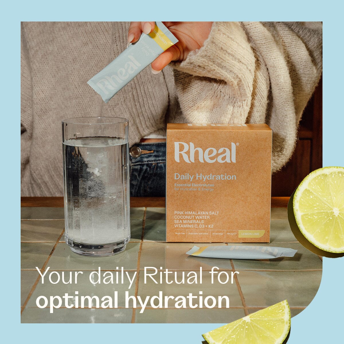 Daily Hydration - Lemon Lime Rheal Hydration Sachets Rheal Superfoods 