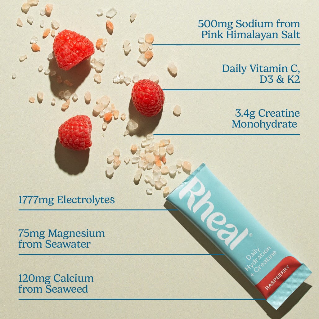 Daily Hydration - Raspberry + Creatine Rheal Hydration Sachets Rheal Superfoods 