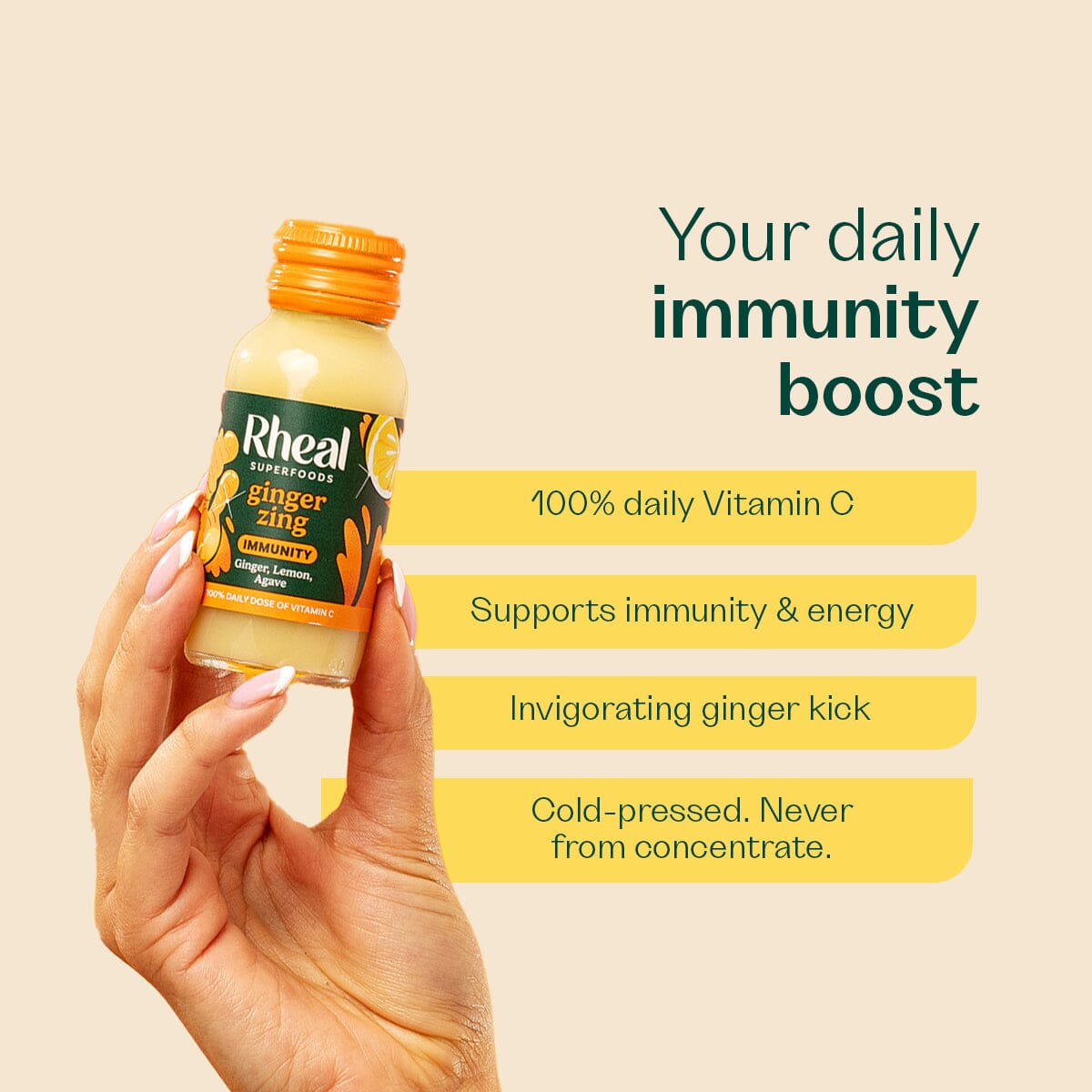 Ginger Zing Wellness Shots Rheal Superfoods 