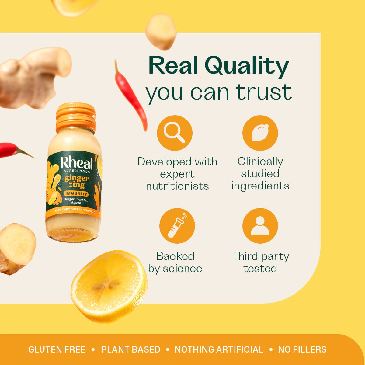 Ginger Zing Wellness Shots Rheal Superfoods 