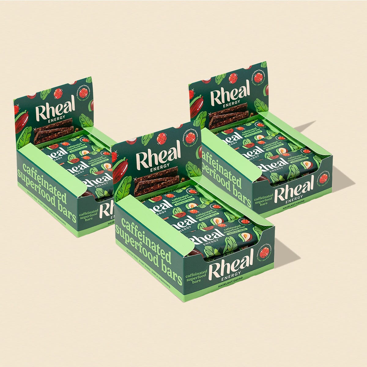 Hazelnut Cacao Bars - 3 Month Supply Energy Bars Rheal Superfoods 