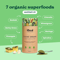 Organic Clean Greens Product Rheal Superfoods 