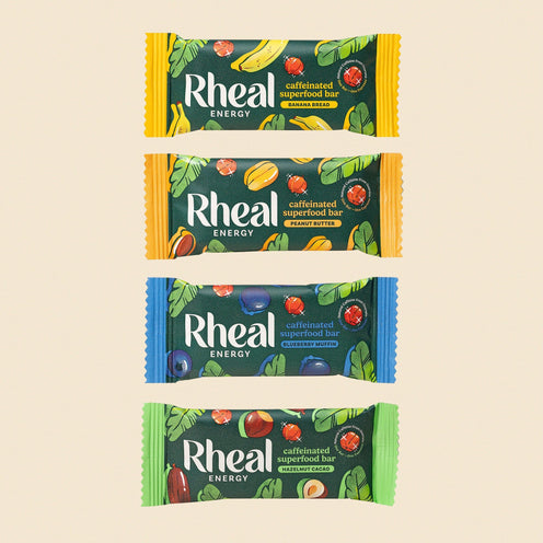 Rheal Energy Sample Pack | 4 Caffeinated Superfood Bars Rheal 