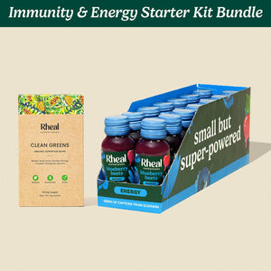 Rheal Immunity & Energy Starter Kit: Clean Greens Sachets & Blueberry Beets Wellness Shots Product Rheal 