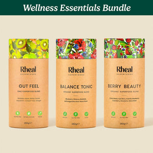 Rheal Wellness Essentials Bundle: Gut Feel & Balance Tonic & Berry Beauty Product Rheal Superfoods 