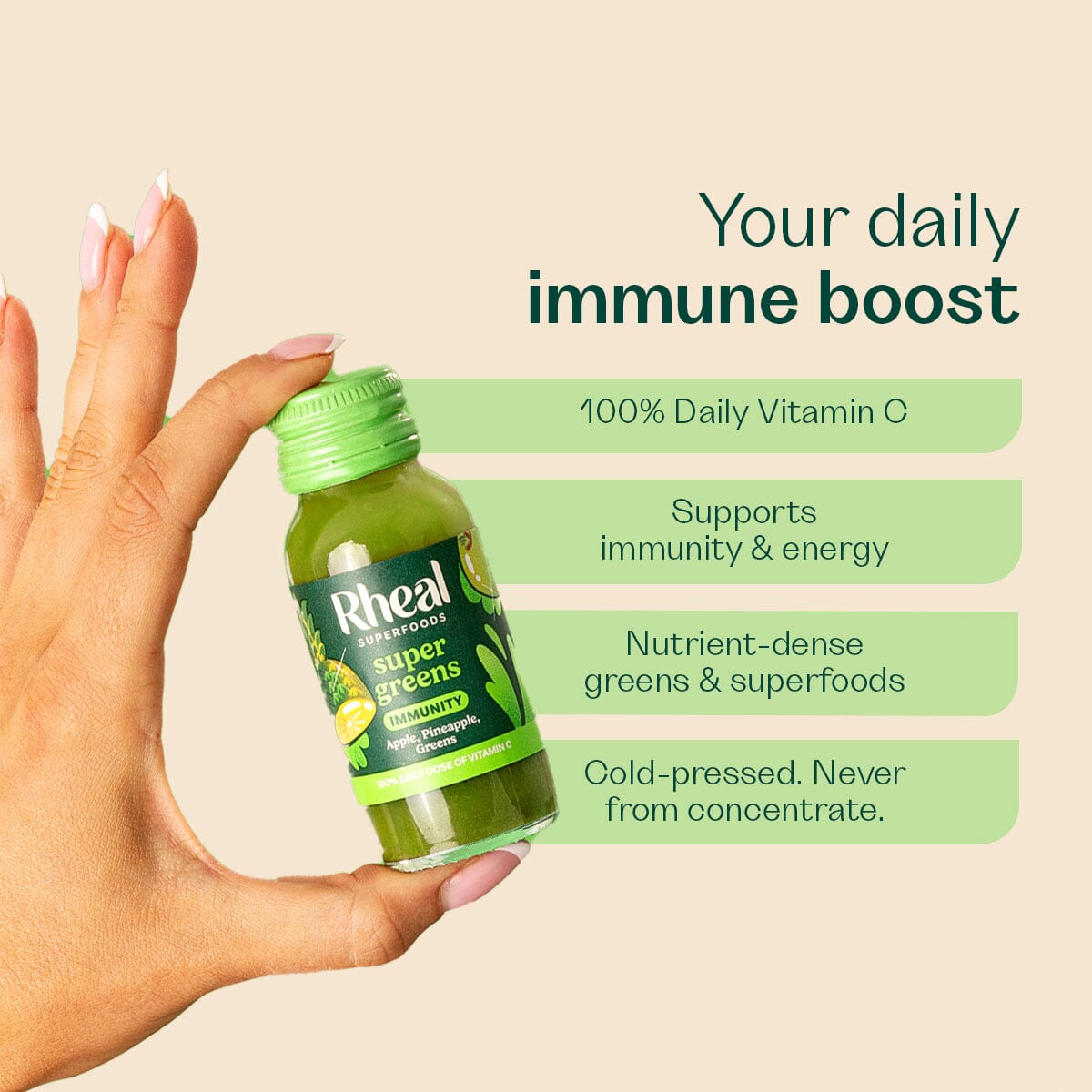 Super Greens Wellness Shots Rheal Superfoods 